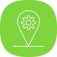 Localization Line Curve Icon vector