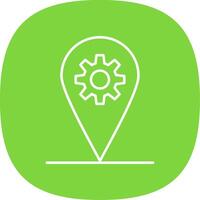 Localization Line Curve Icon vector