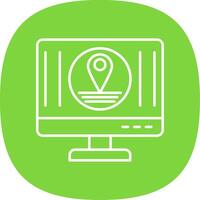 Adress Line Curve Icon vector