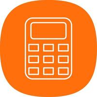 Calculator Line Curve Icon vector