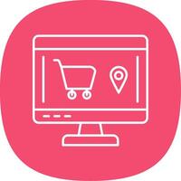 Online Order Line Curve Icon vector