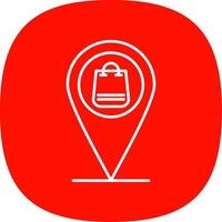 Pin Line Curve Icon vector