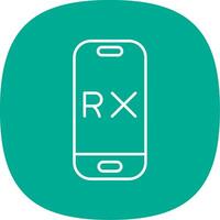 Rx Line Curve Icon vector