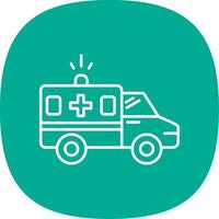 Ambulance Line Curve Icon vector