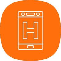 Hospital Line Curve Icon vector