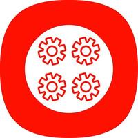 Gears Line Circle Icon vector