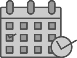 Calendar Line Circle Icon vector