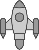 Space Ship Launch Fillay Icon vector