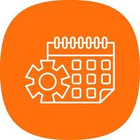 Calendar Line Curve Icon vector