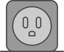 Power Socket Fillay Icon vector