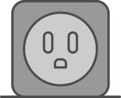 Power Socket Fillay Icon vector