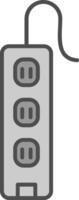 Power Strip Fillay Icon vector