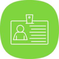 Id Card Line Curve Icon vector