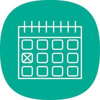 Calendar Date Line Curve Icon vector