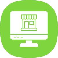 Online Shopping Line Circle Icon vector