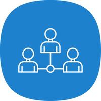 Colleague Line Curve Icon vector