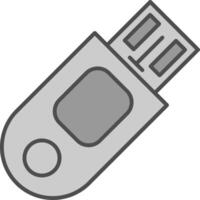 memoria USB relleno icono vector