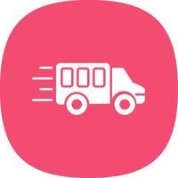 Delivery Truck Line Circle Icon vector