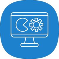 Pie Chart Line Curve Icon vector