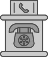teléfono cabina relleno icono vector