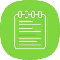 Note Pad Line Curve Icon vector