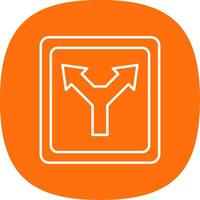 Diverge Line Curve Icon vector