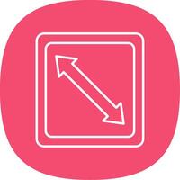 Right Down Line Curve Icon vector