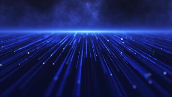 A stream of flowing blue digital fiber optic light data node particles. Communications and connectivity concept. Full HD and looping technology motion background animation. video