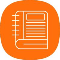 Notebook Line Curve Icon vector