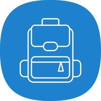 Backpack Line Curve Icon vector