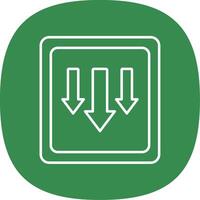 Down Line Curve Icon vector