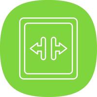 Width Line Curve Icon vector