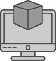 3d Modeling Fillay Icon vector