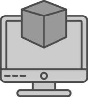 3d modelado relleno icono vector