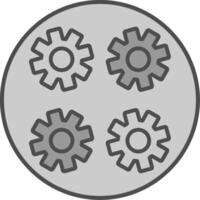 Gears Fillay Icon vector