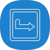 Turn Right Line Curve Icon vector