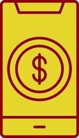 Dollar Line Circle Icon vector