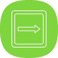 Right Line Curve Icon vector