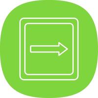 Right Line Curve Icon vector