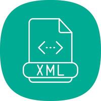 Xml Line Curve Icon vector