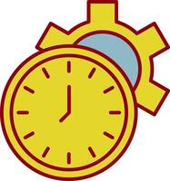 Time Management Line Circle Icon vector
