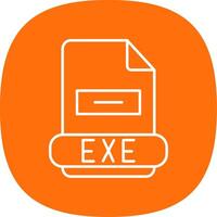 Exe Line Curve Icon vector