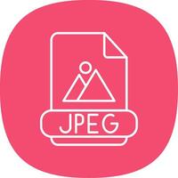 Jpeg Line Curve Icon vector