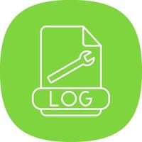 Log Format Line Curve Icon vector