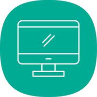 Monitor Line Curve Icon vector