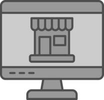 Online Shopping Fillay Icon vector