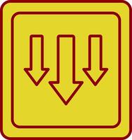 Down Line Circle Icon vector