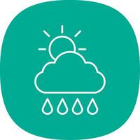 Morning,Rain Line Curve Icon vector