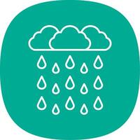 Heavy Rain Line Curve Icon vector