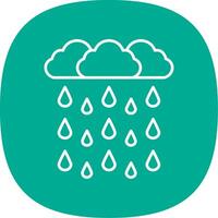 Heavy Rain Line Curve Icon vector